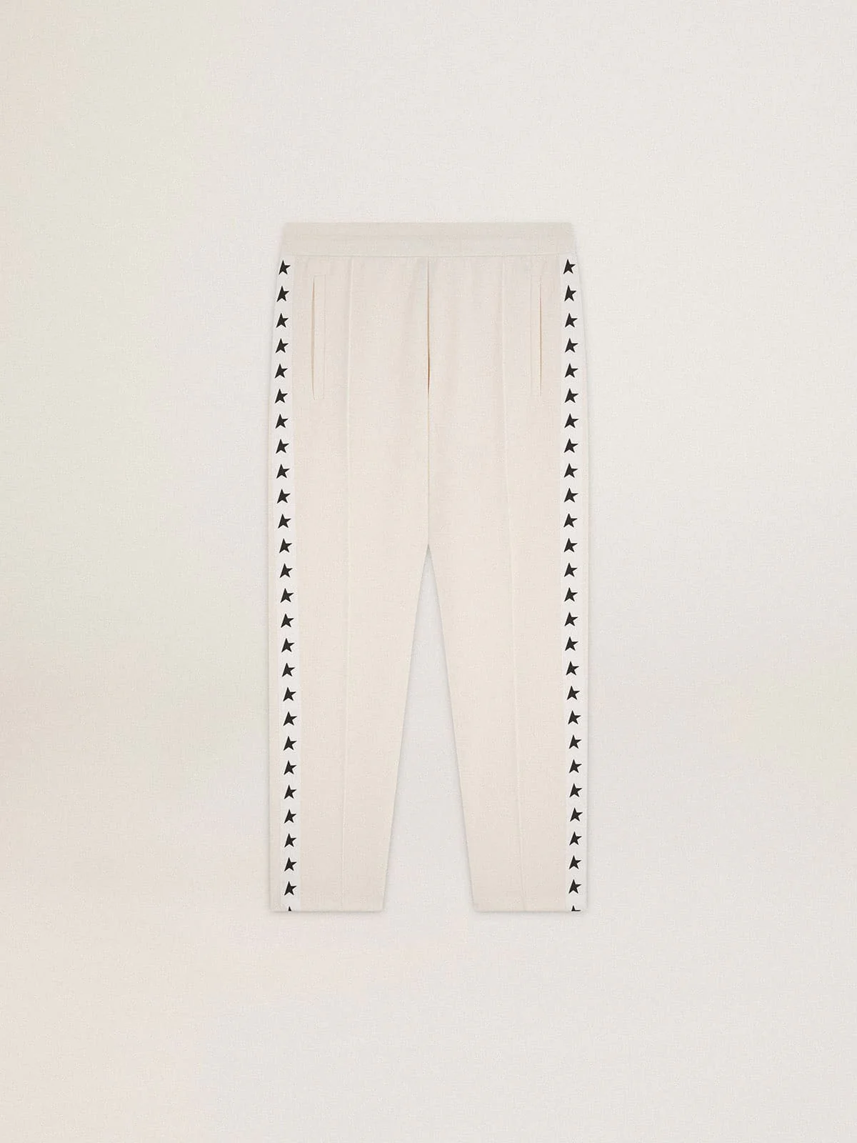 Men | White Joggers with Black Stars On The Sides | Papyrus x Black - Image 11