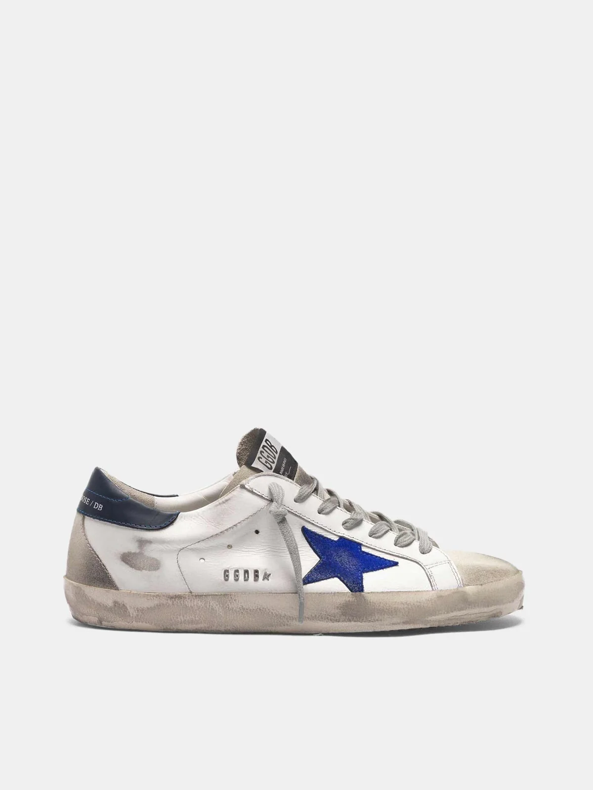 Men | White Super-Star Sneakers with Electric Blue Star - Image 6