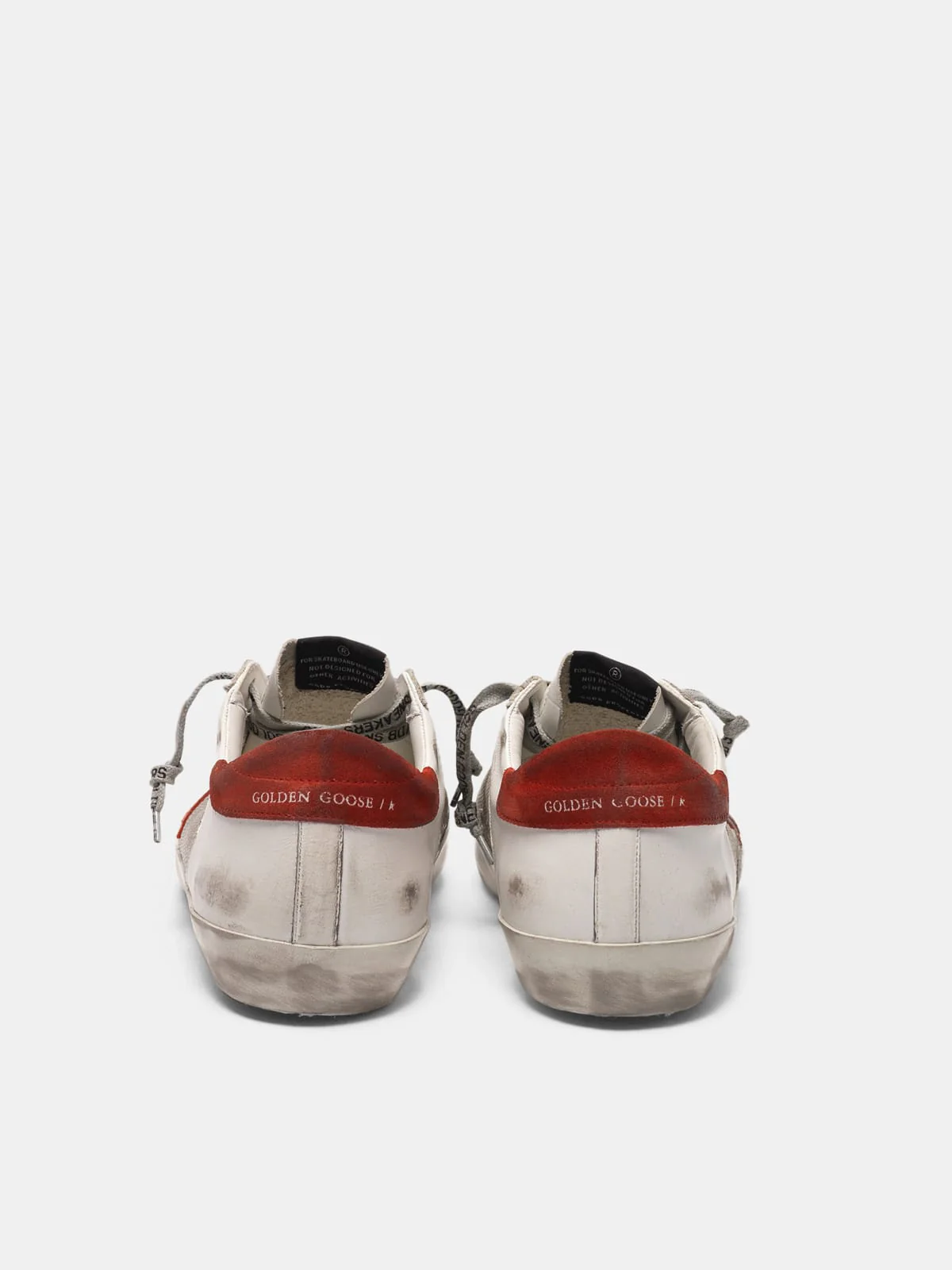 Men | White Superstar Sneakers Leather with Red Star - Image 9