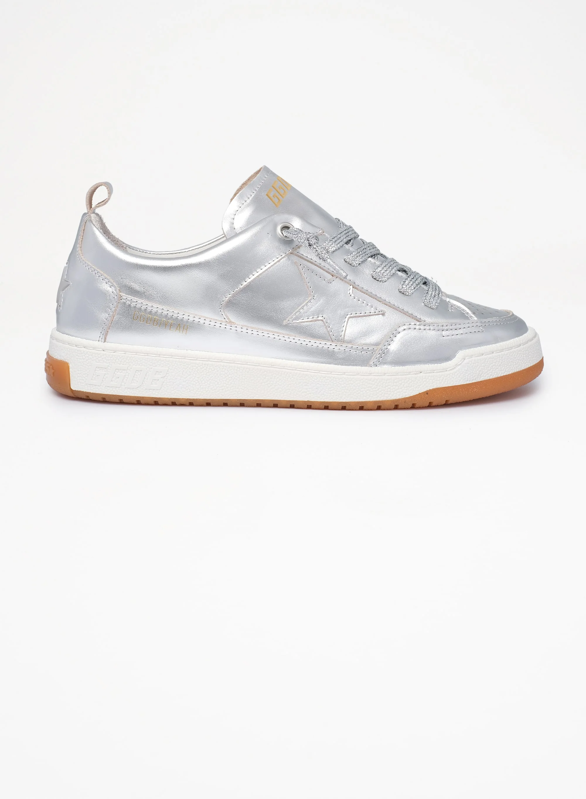 Men | Yeah Sneakers Silver Laminated Leather | Silver - Image 5