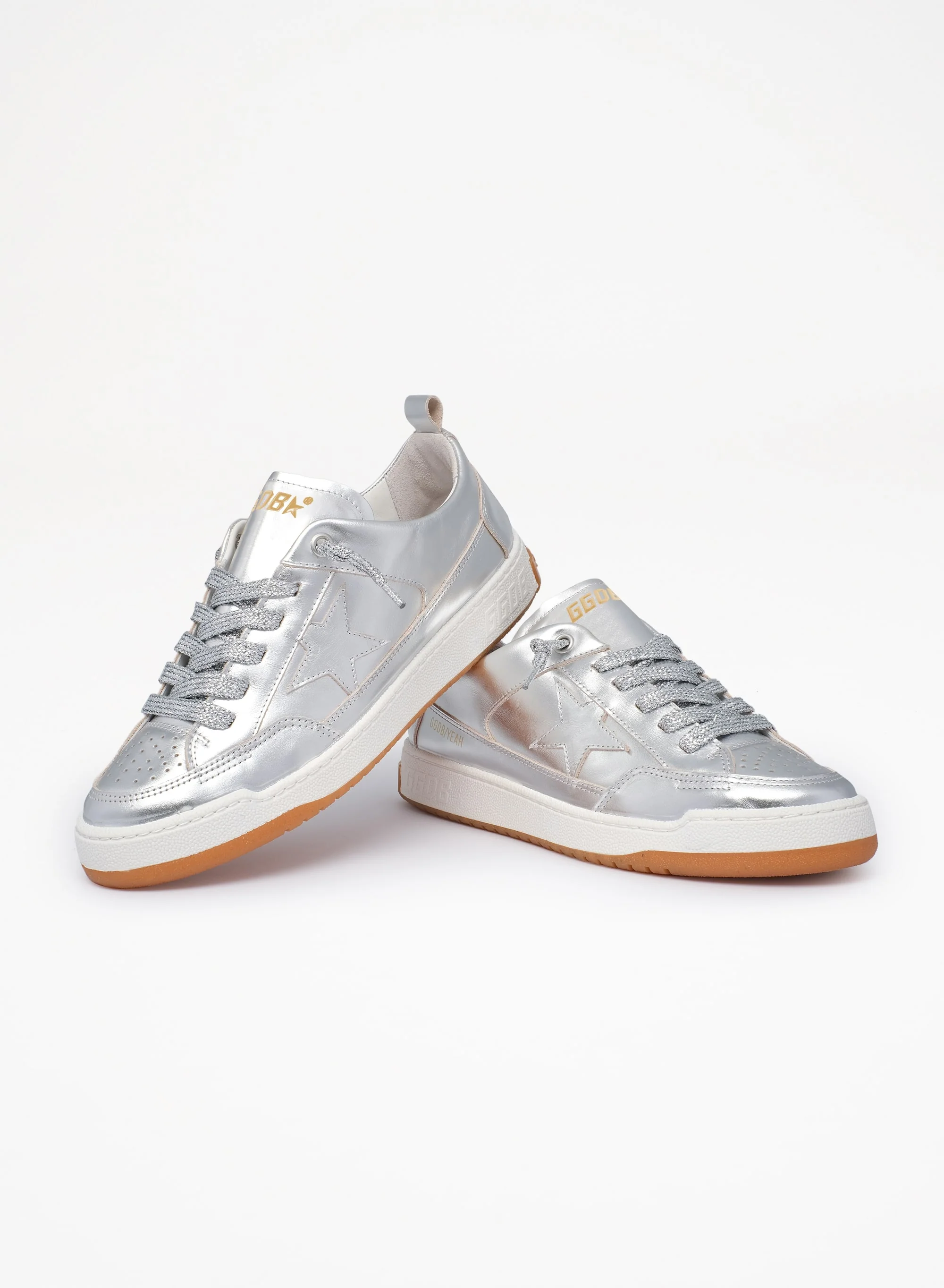 Men | Yeah Sneakers Silver Laminated Leather | Silver - Image 8