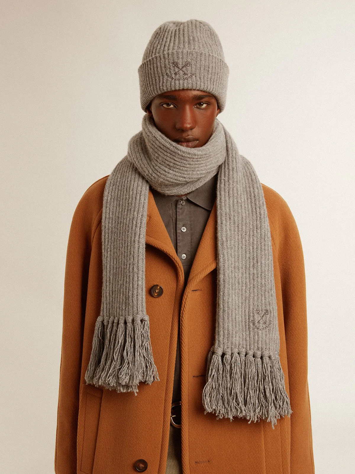 Unisex | Gray Ribbed Wool Beanie | Grey Melange - Image 2