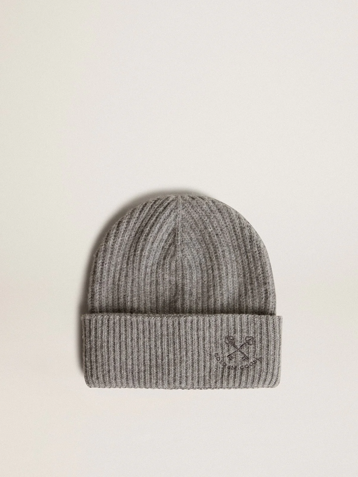 Unisex | Gray Ribbed Wool Beanie | Grey Melange - Image 3