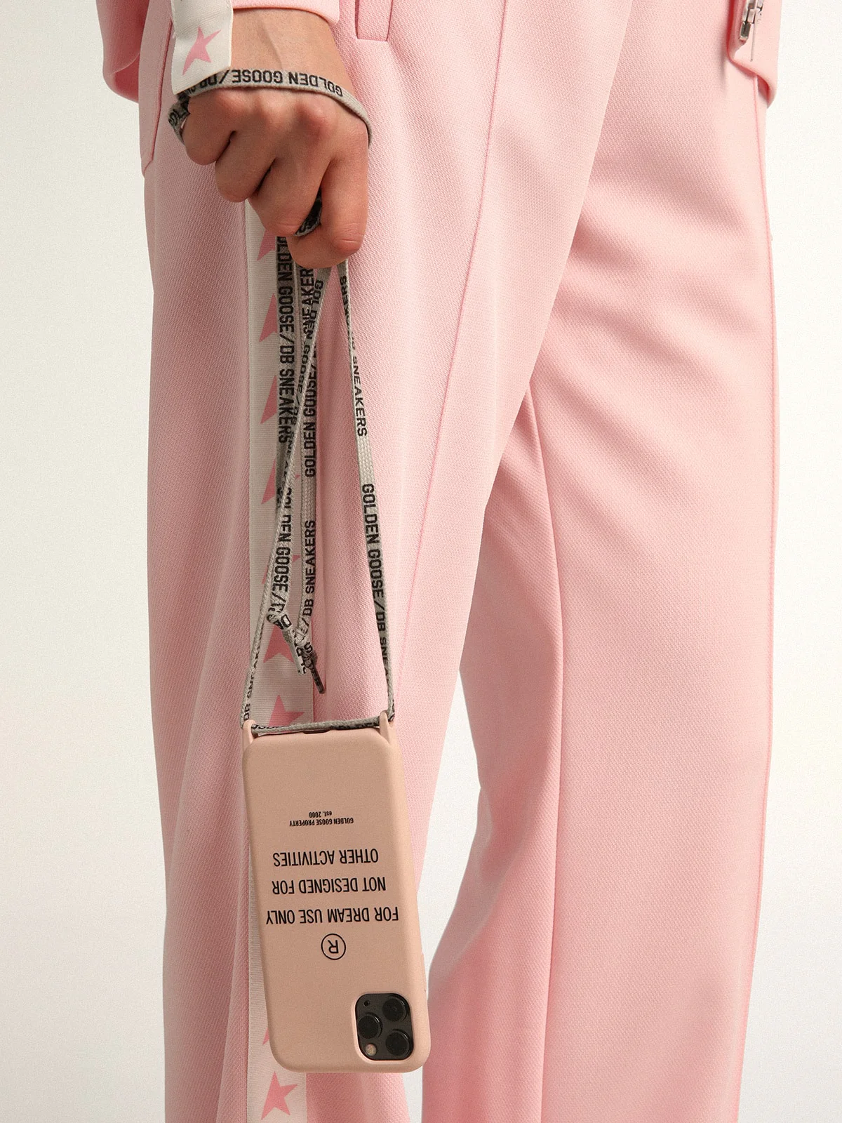 Unisex | Pale Pink Case Iphone 12 & 12 Pro with Contrasting Black Lettering | Rose Quartz - Image 2