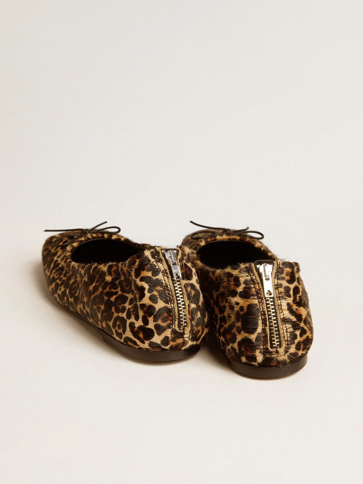 Women | Amy Ballet Flats Beige Leopard-Print Pony Skin | Beige Brown Black Leo - Image 3