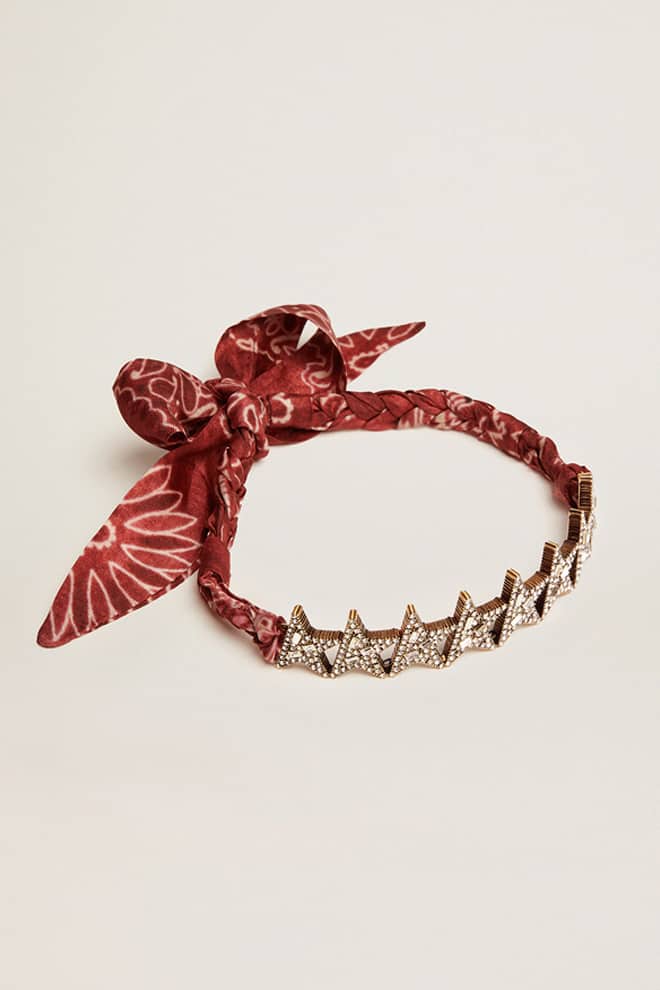 Women | Antique Gold Color Necklace with Decorative Stars & Crystals | Antique Gold x Spiced Apple - Image 3