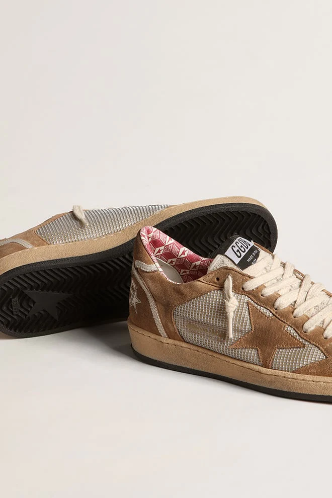 Women | Ball Star Lab Buff-Colored Suede | Tabacco x Silver x White - Image 8