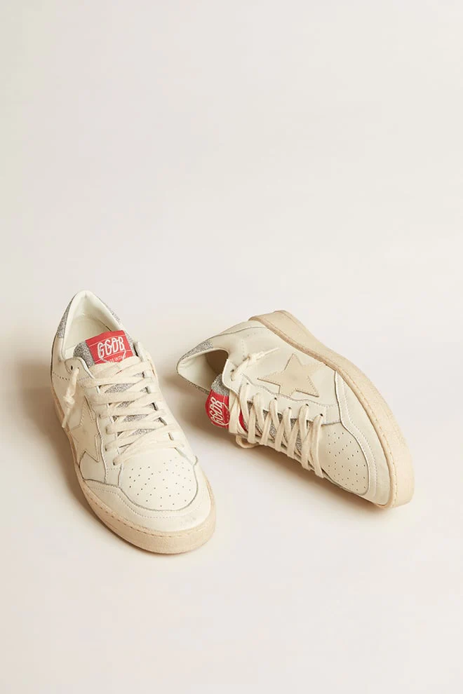 Women | Ball Star Ltd Nappa with White Star & Swarovski Crystal Heel Tab | White x Red x Silver - Image 5