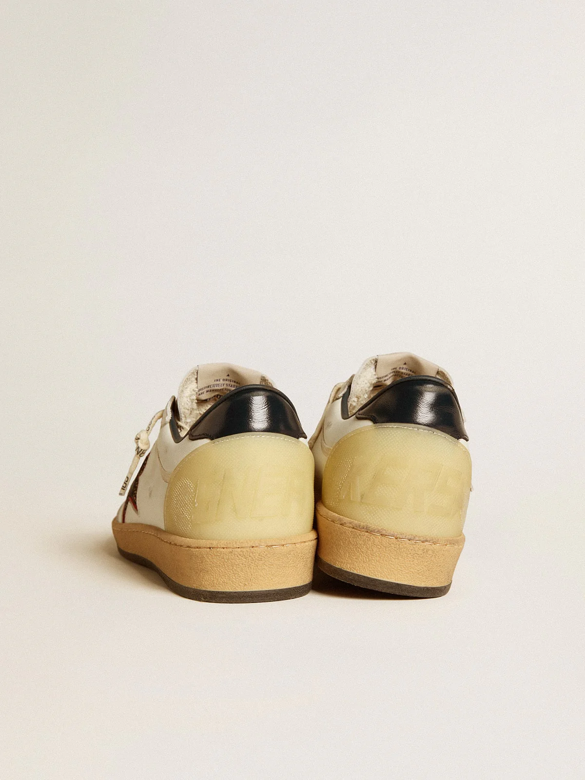 Women | Ball Star Ltd with Mesh Star & Midnight Blue Leather Heel Tab | White x Beige x Blue - Image 8