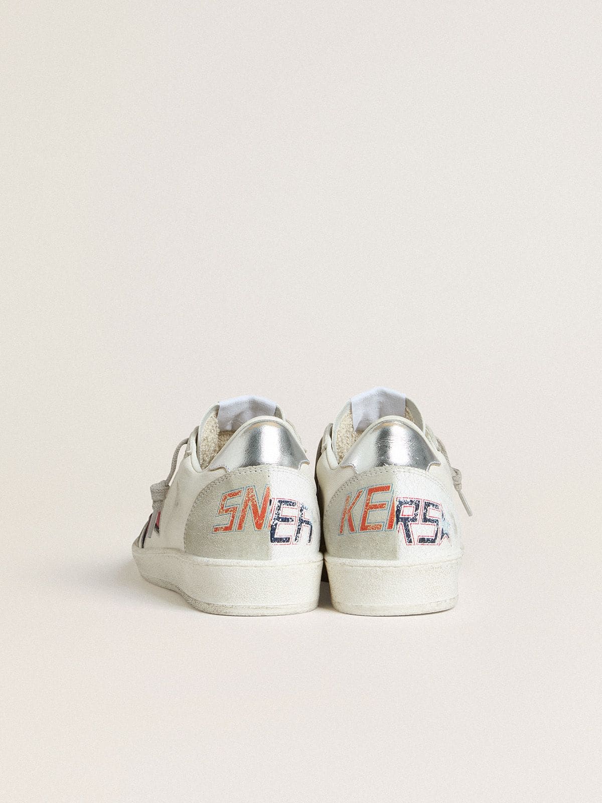 Women | Ball Star Ltd with Red Star & Silver Heel Tab | White x Red x Silver - Image 6