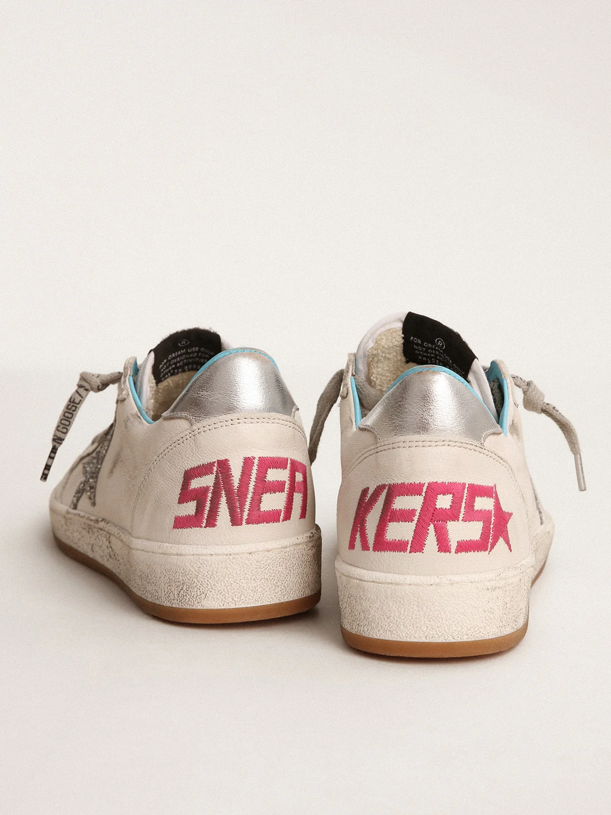 Women | Ball Star Ltd with Silver Glitter Star | White x Silver x Fuxia - Image 3