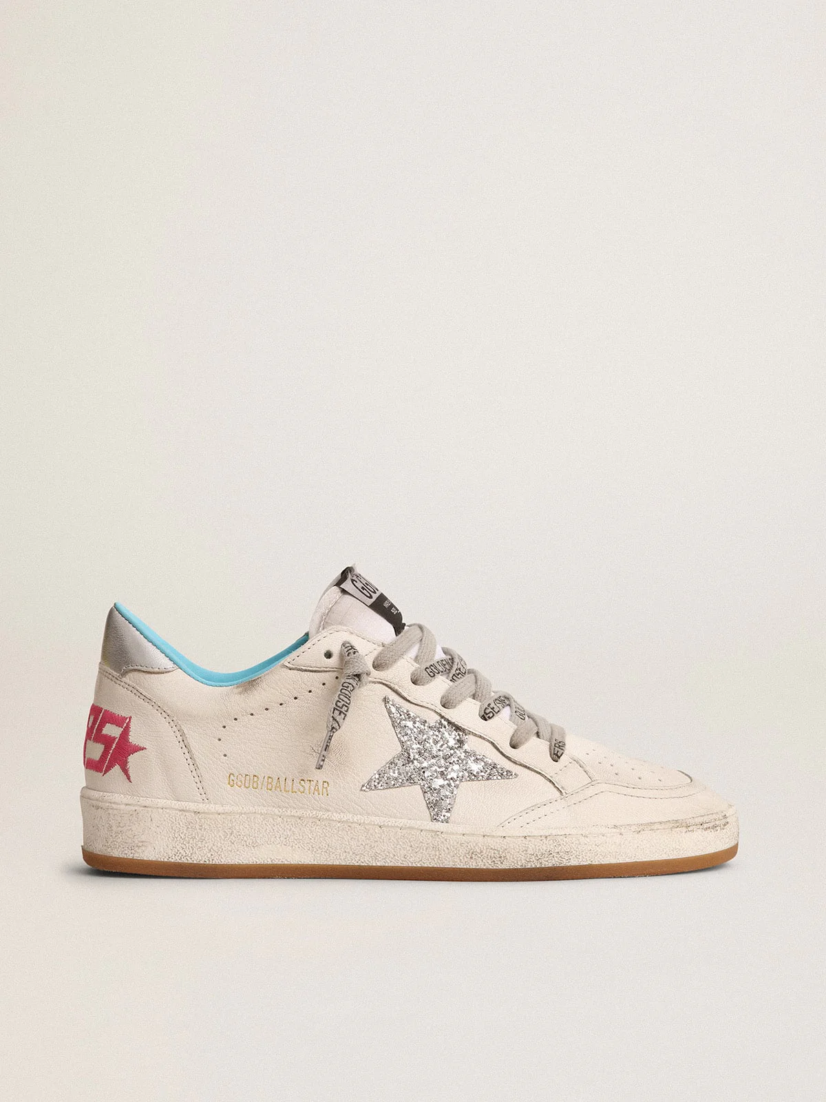 Women | Ball Star Ltd with Silver Glitter Star | White x Silver x Fuxia - Image 5