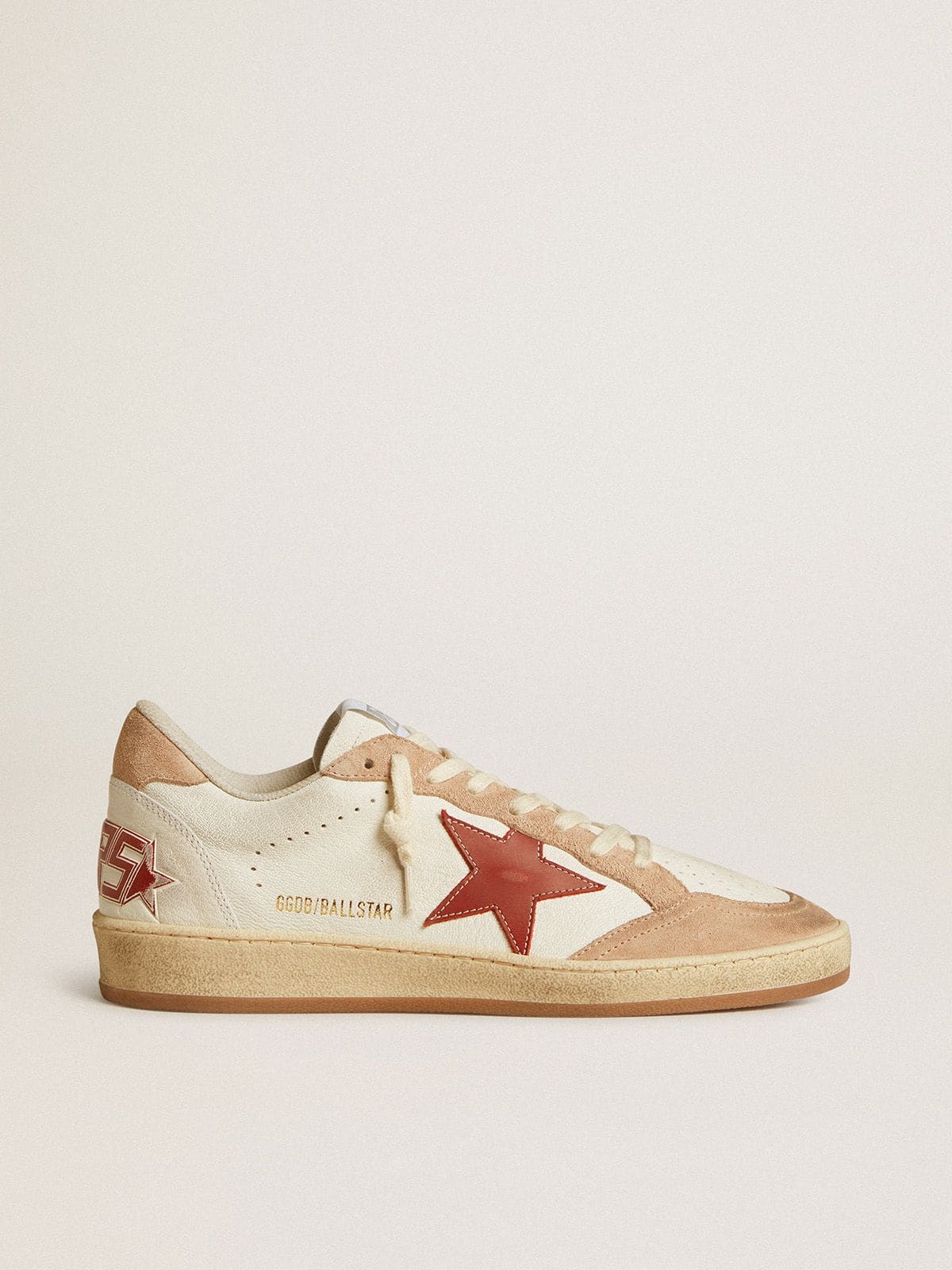 Women | Ball Star Nappa Leather with Red Star & Pink Suede Inserts | White x Red x Pink - Image 2