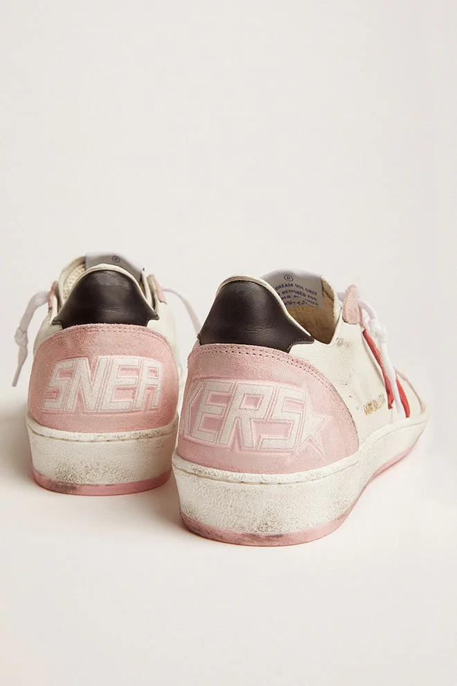 Women | Ball Star White & Baby Pink with Red Star | White x Baby Pink x Red x Black - Image 3
