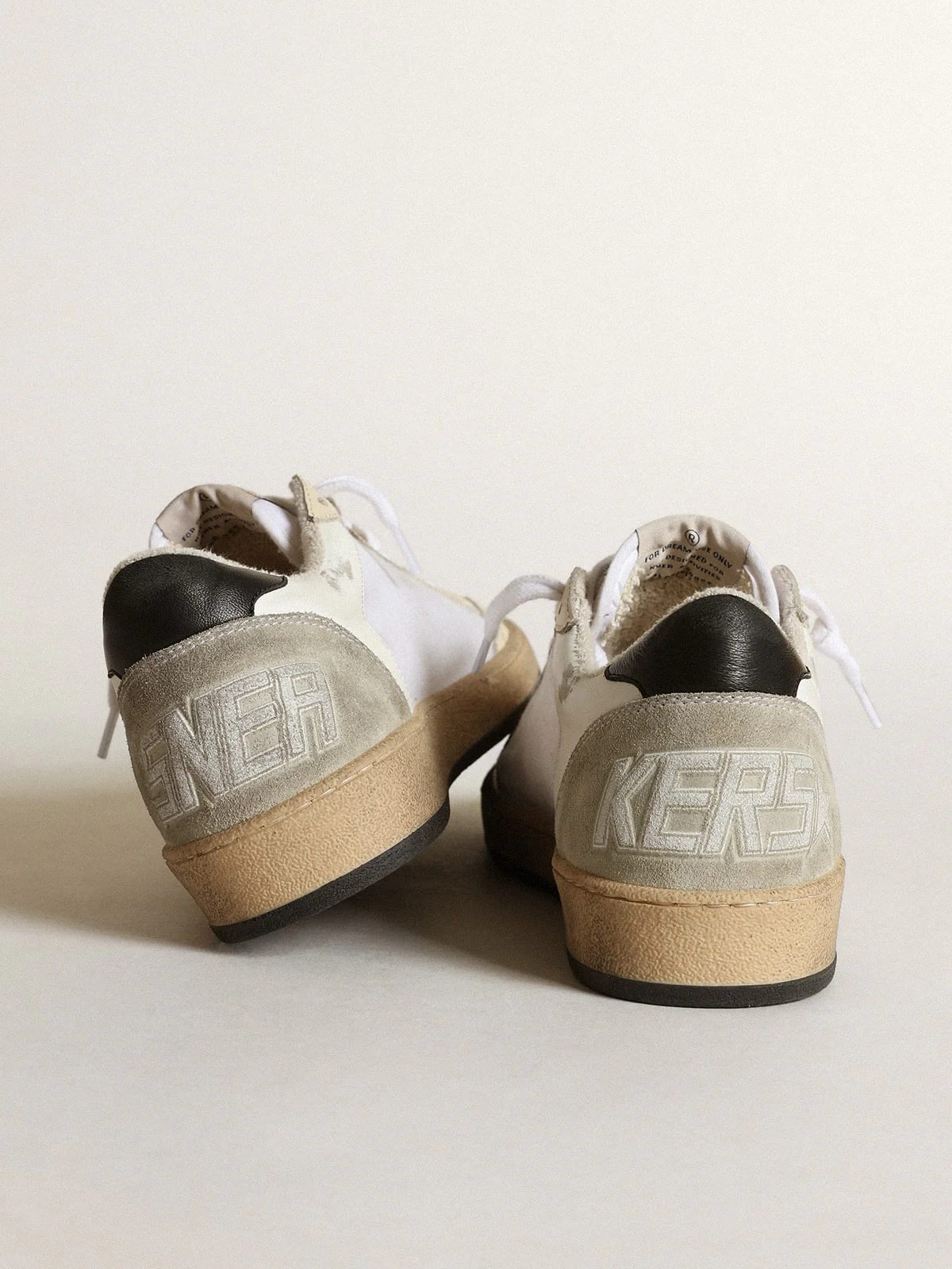 Women | Ball Star White Canvas & Leather with Black Star | White x Ivory x Black x Ice - Image 2