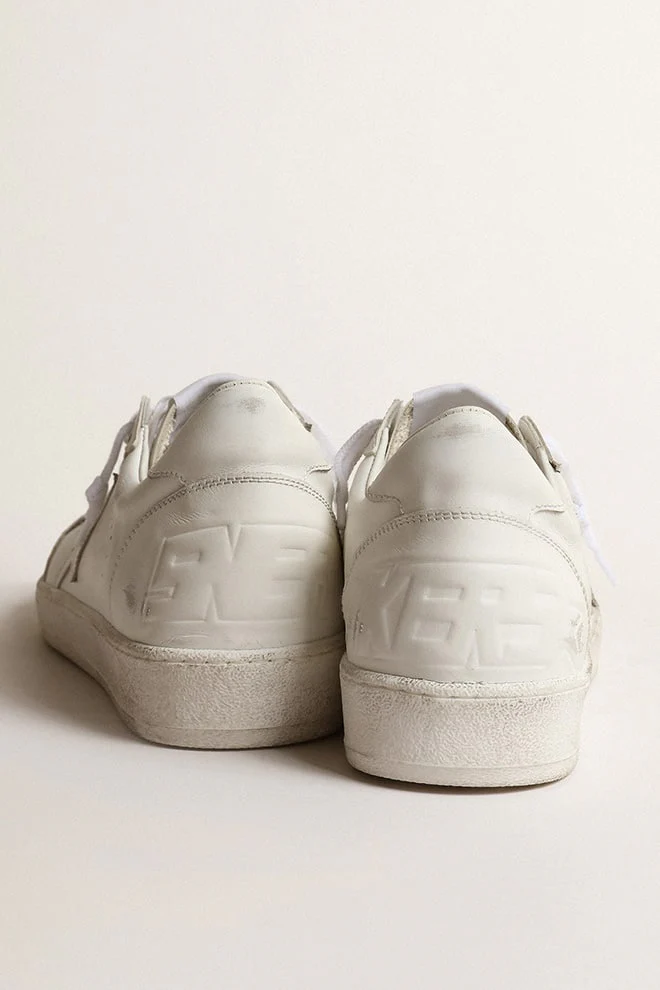 Women | Ball Star White Leather with White Leather Star & Heel Tab | Optic White - Image 6