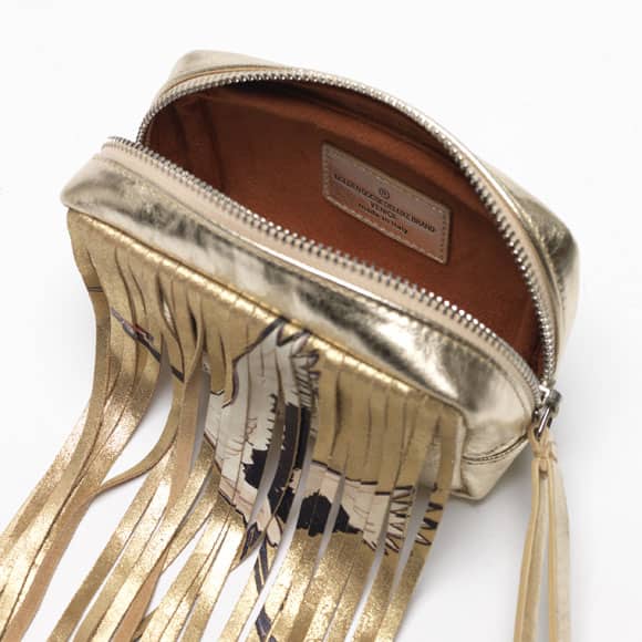 Women | Beauty Bag Laminated Leather with Fringe - Image 4