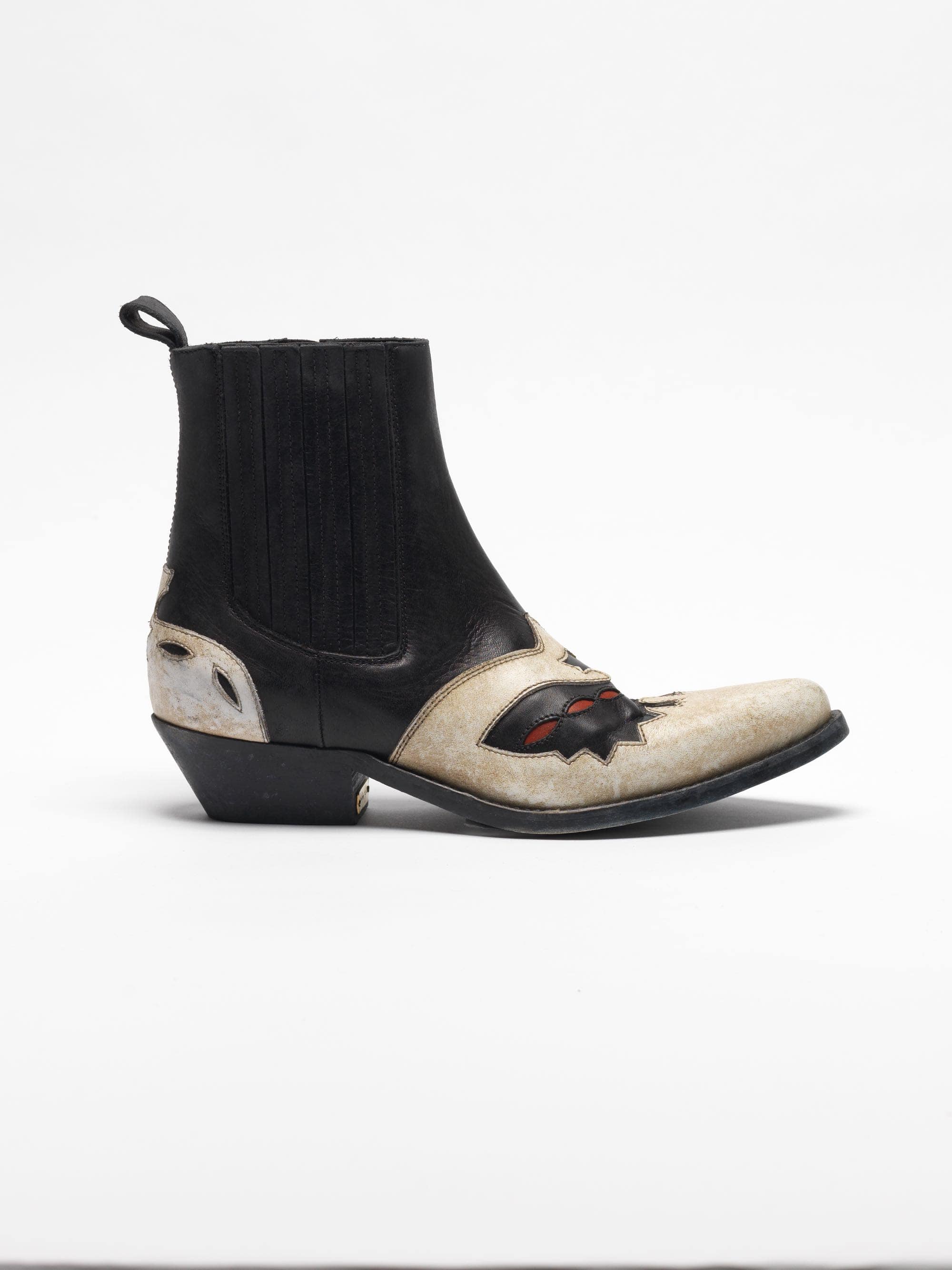 Women | Black & White Santiago Ankle Boots - Image 7