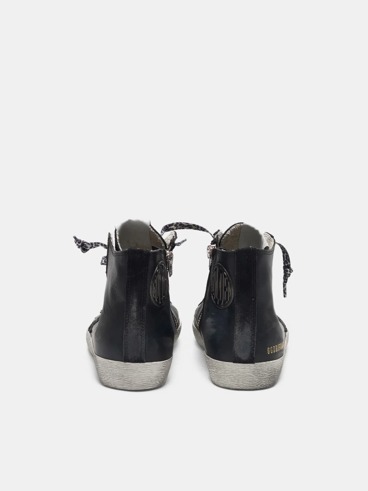 Women | Black Francy Sneakers Leather with Glittery Star - Image 8