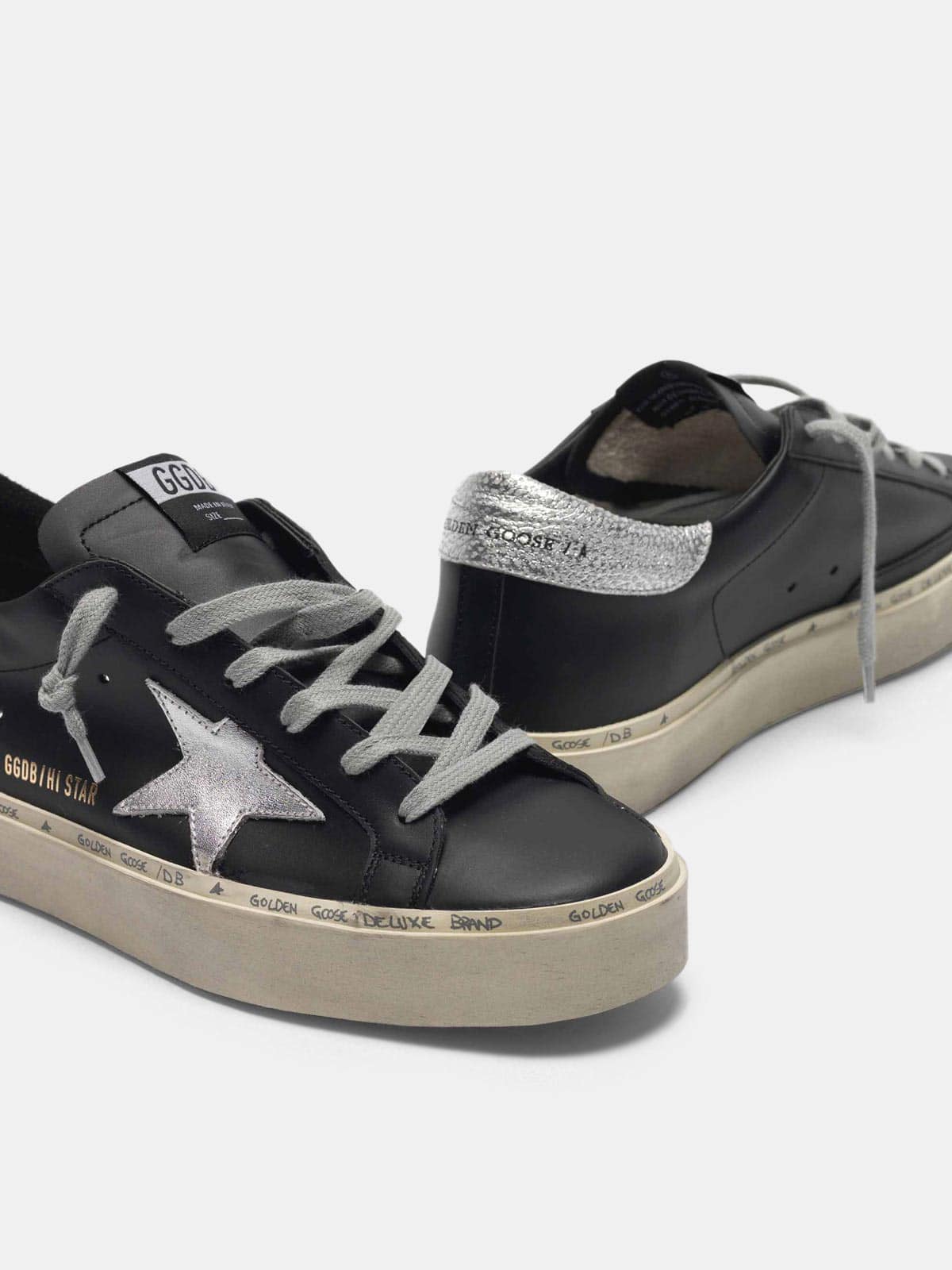 Women | Black Hi Star Sneakers with Metallic Star - Image 6