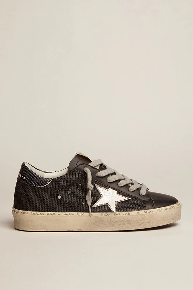 Women | Black Hi-Star Sneakers with Silver Star | Black x Silver - Image 5