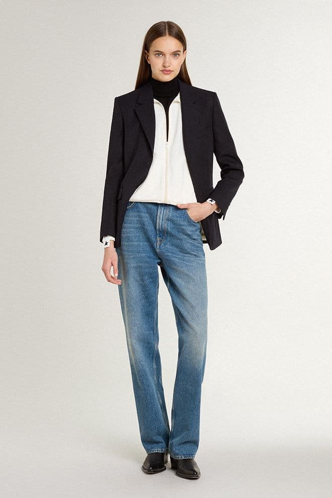 Women | Black Jacket | Dark Blue - Image 3
