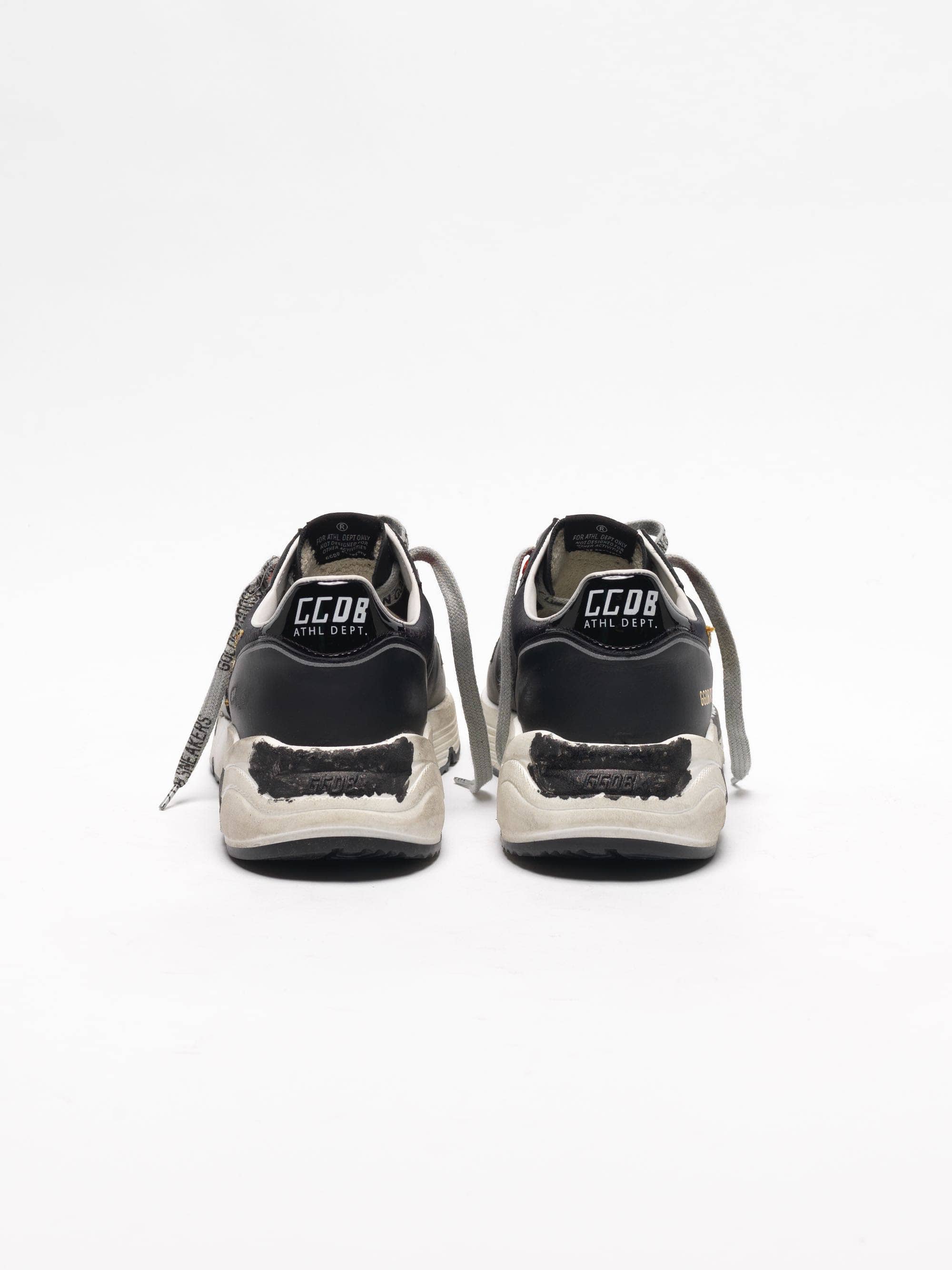 Women | Black Running Sole Sneakers with Glittery Gold Star - Image 4