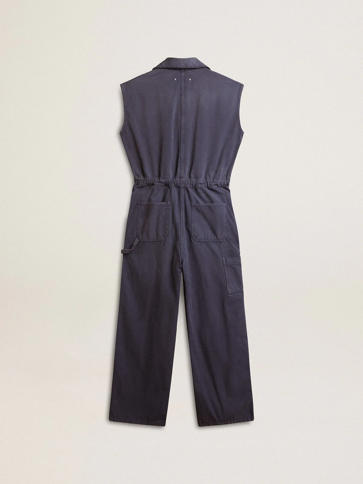 Women | Blue Distressed Cotton Jumpsuit | Blue - Image 6