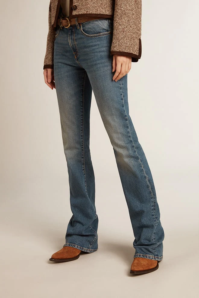 Women | Blue Jeans Elasticated Fabric | Blue - Image 3