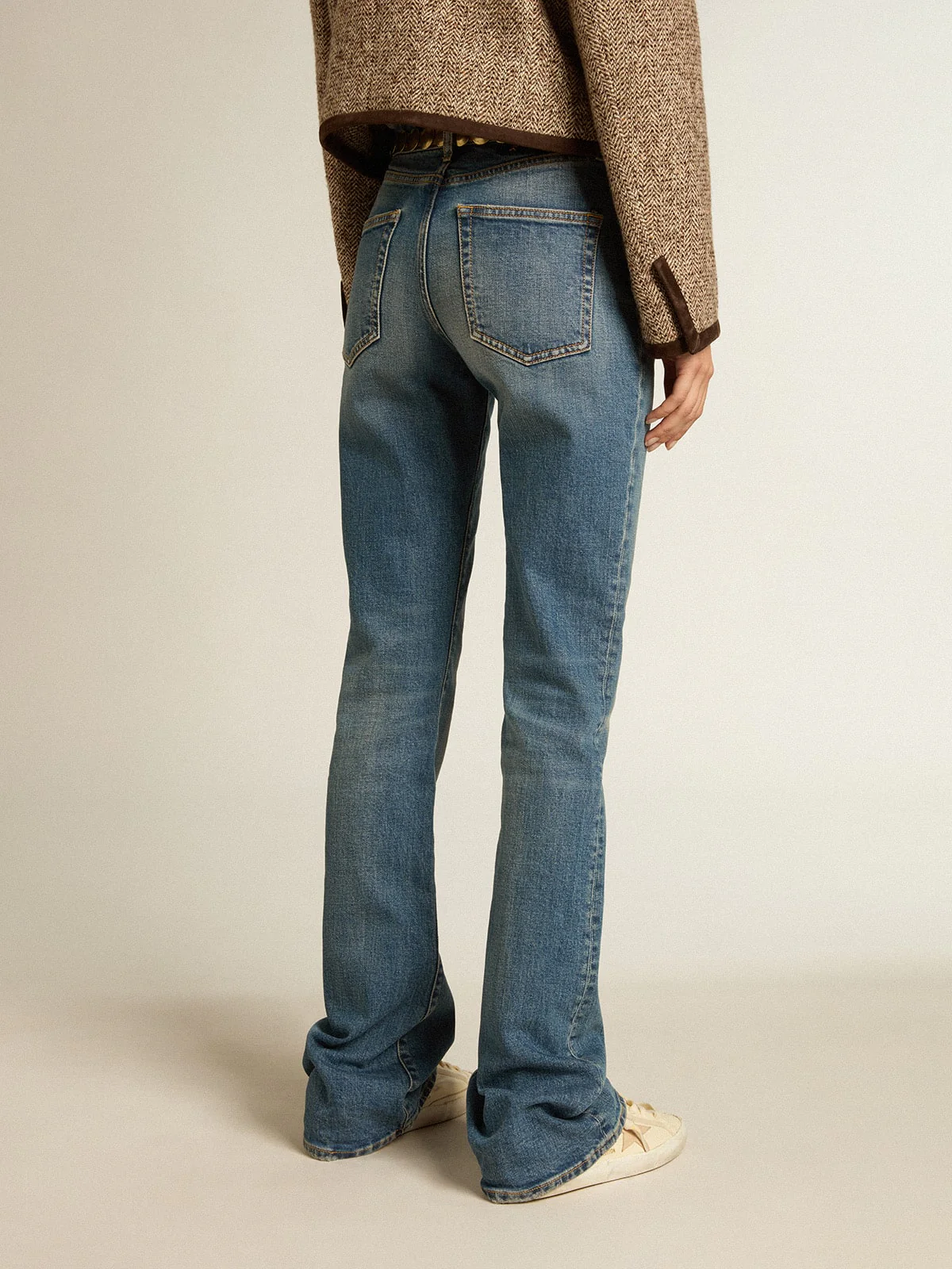 Women | Blue Jeans Elasticated Fabric | Blue - Image 6