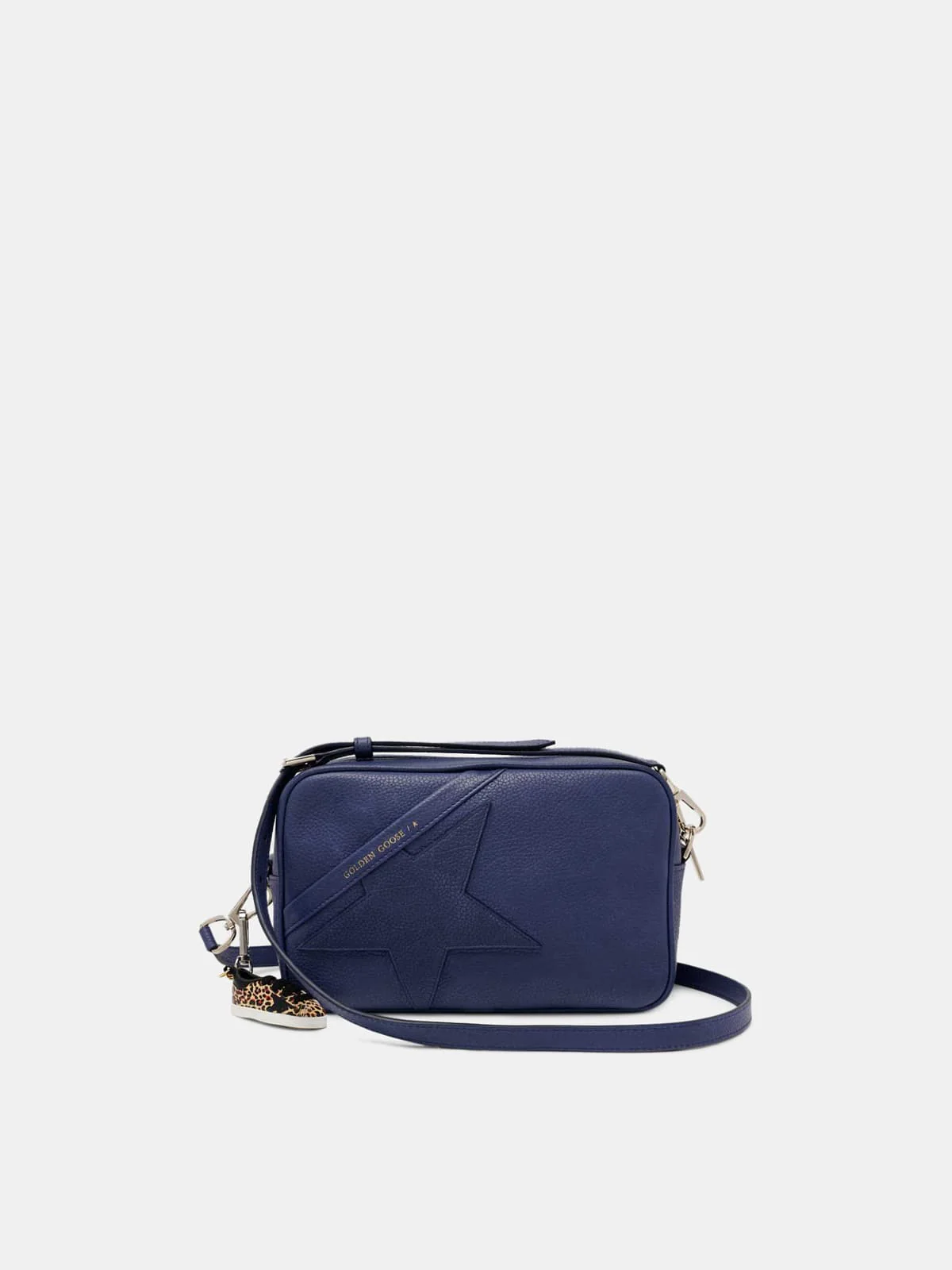 Women | Blue Star Bag with Shoulder Strap Made Of Pebbled Leather - Image 10
