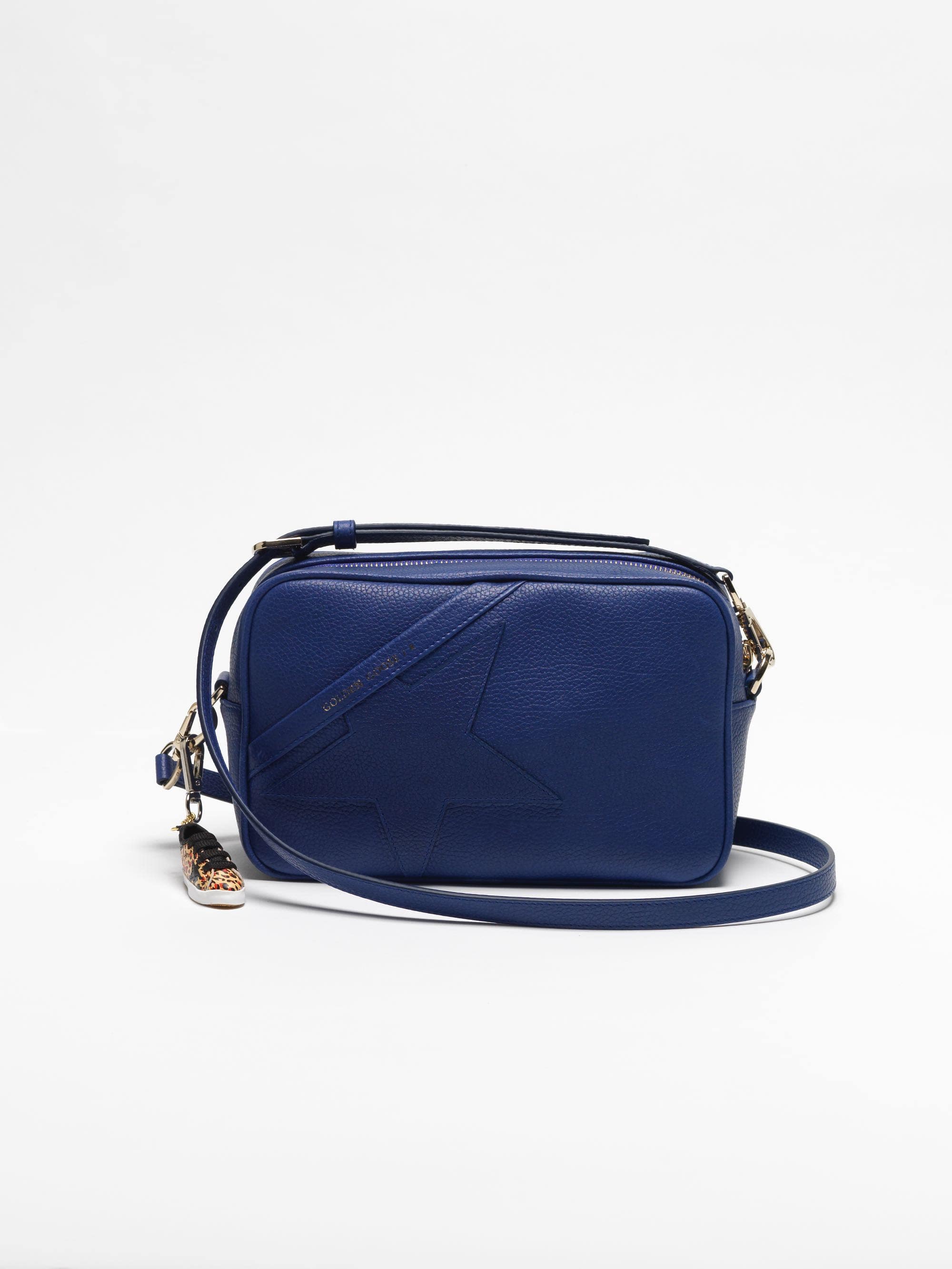 Women | Blue Star Bag with Shoulder Strap Made Of Pebbled Leather - Image 4