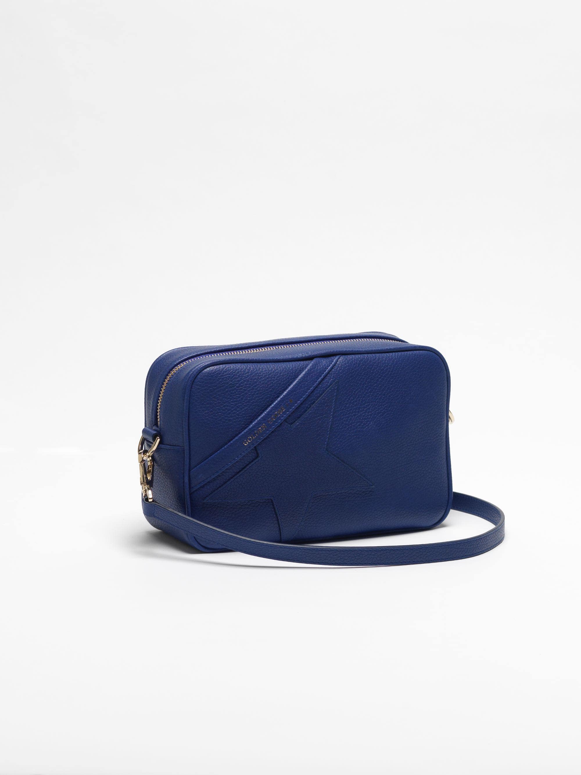 Women | Blue Star Bag with Shoulder Strap Made Of Pebbled Leather - Image 5