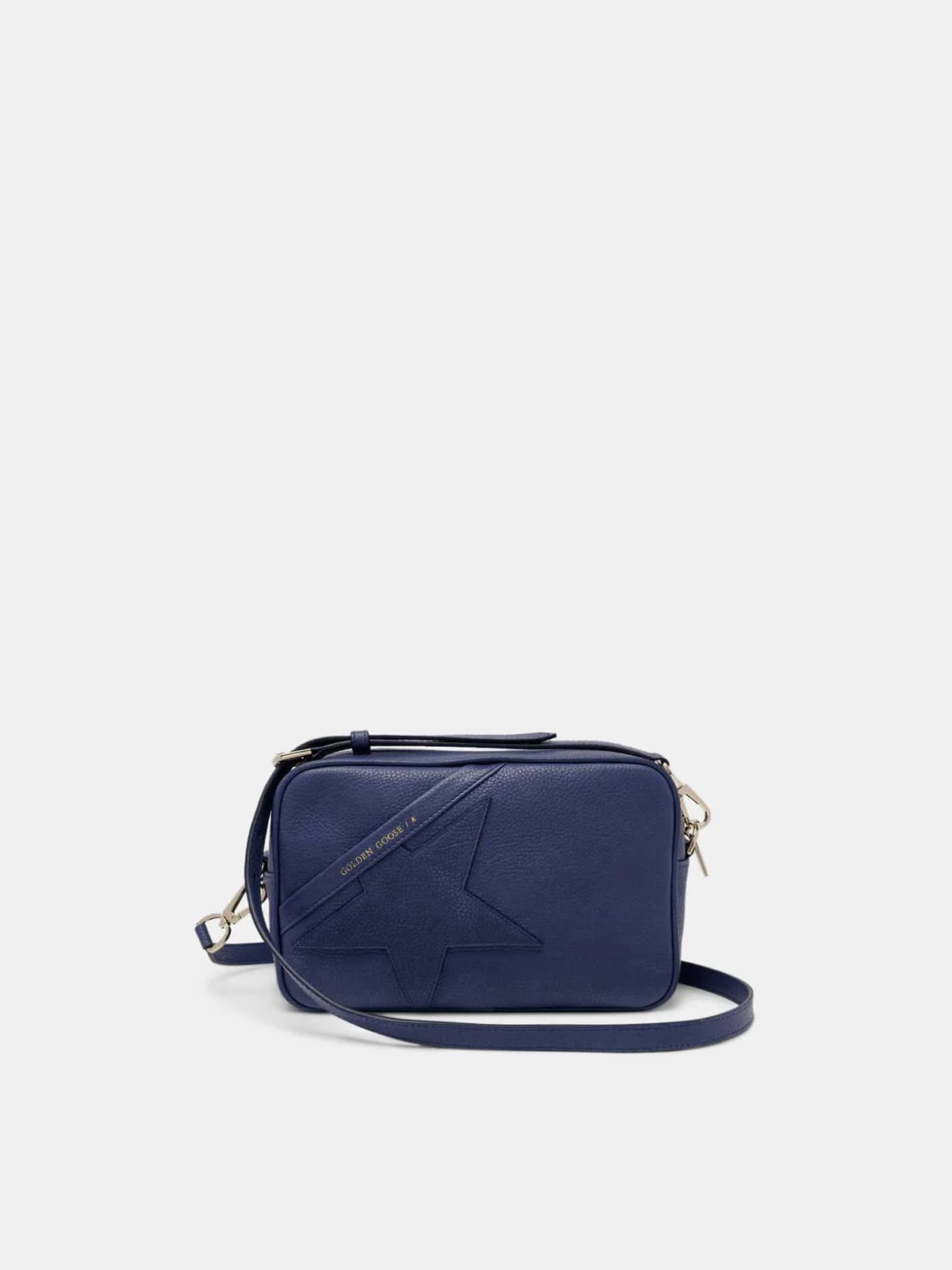 Women | Blue Star Bag with Shoulder Strap Made Of Pebbled Leather - Image 7