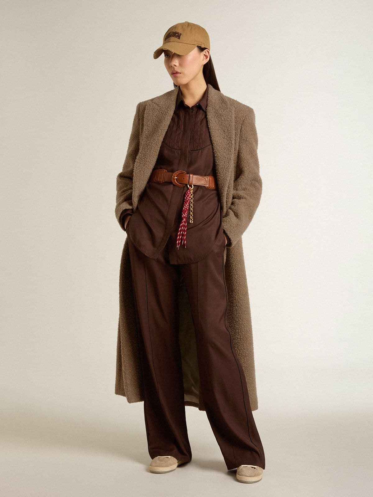 Women | Brown Shirt with Quilted Details | Coffee Bean - Image 6