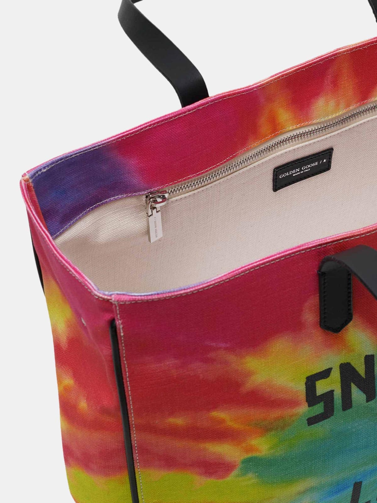 Women | California East-West Tie-Dye Bag with Sneakers Lover Print - Image 2