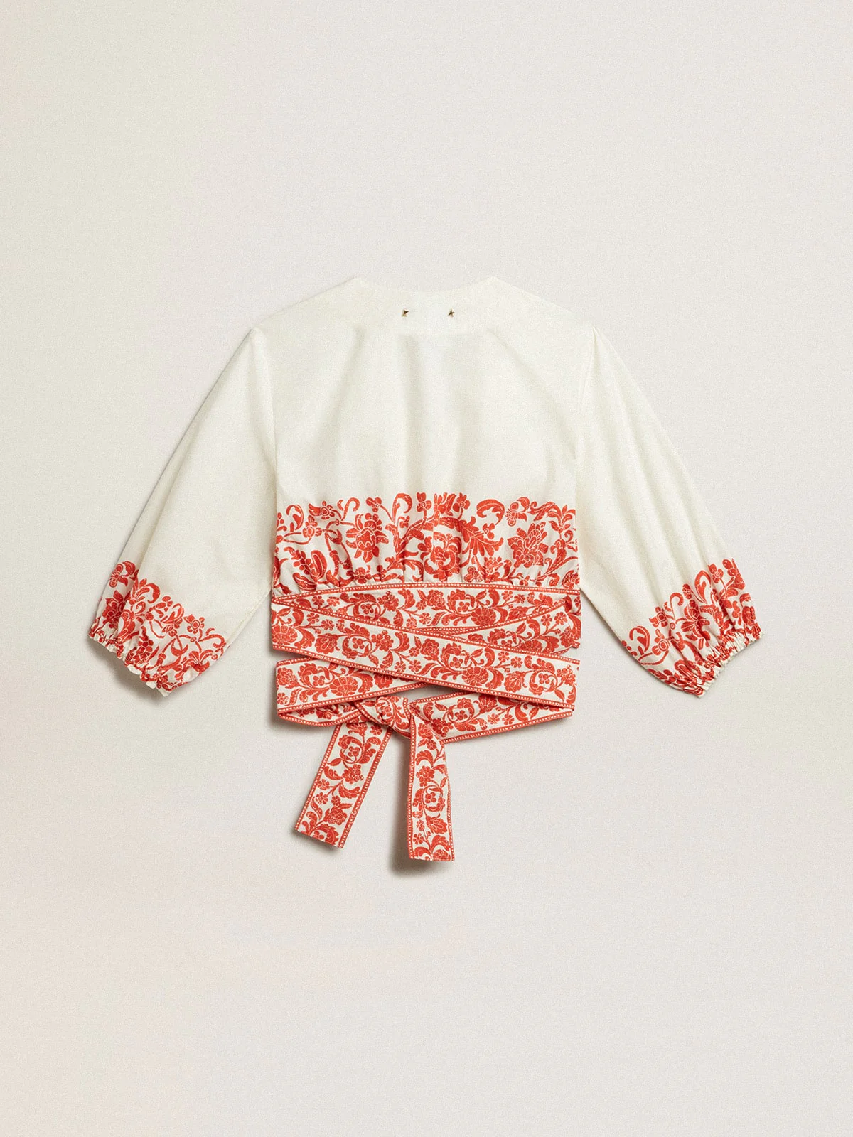 Women | Cotton Crop Top with Seasonal Print | White x Summer Fig - Image 6