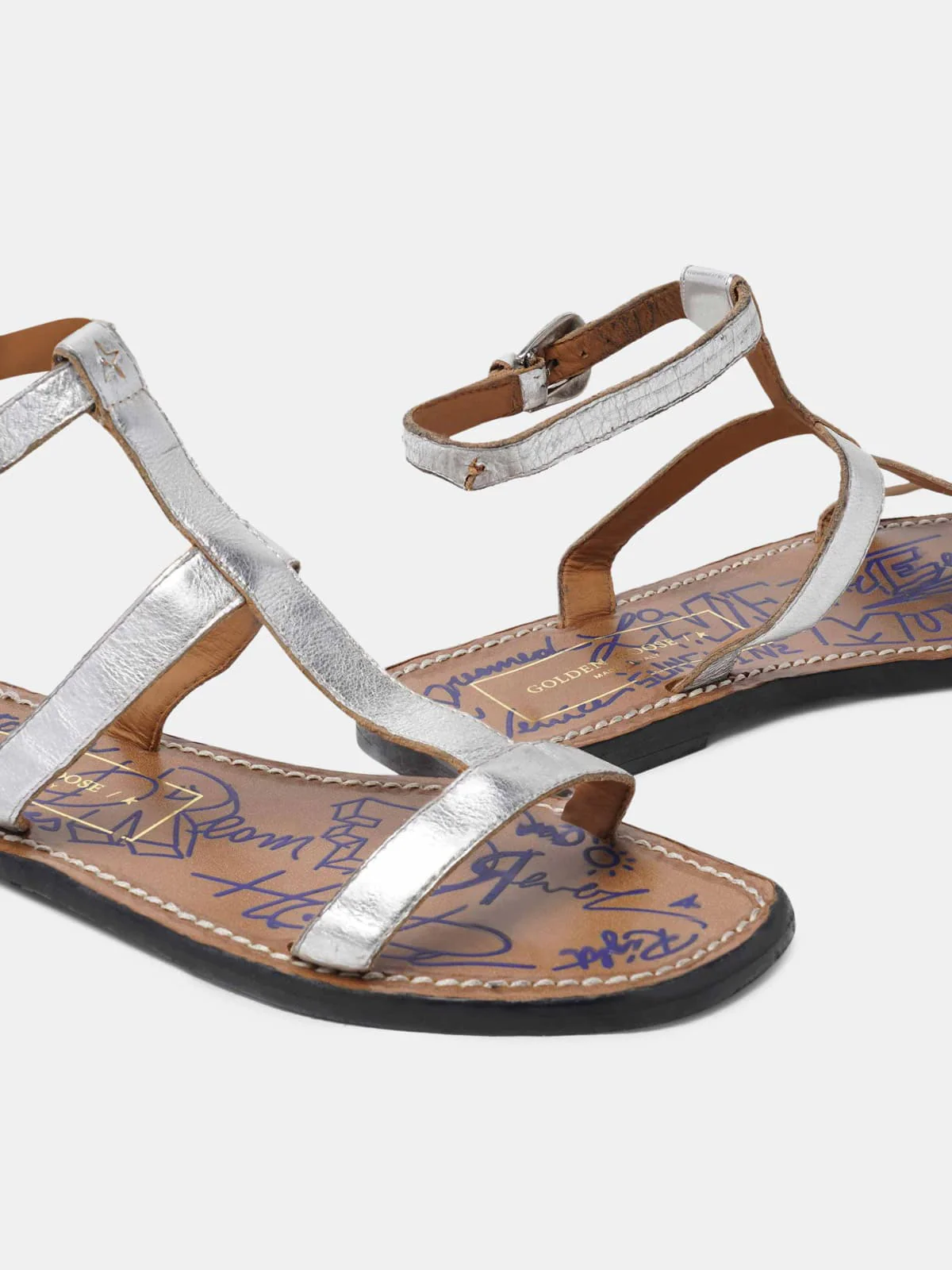 Women | Dakota Sandals Silver Leather - Image 2