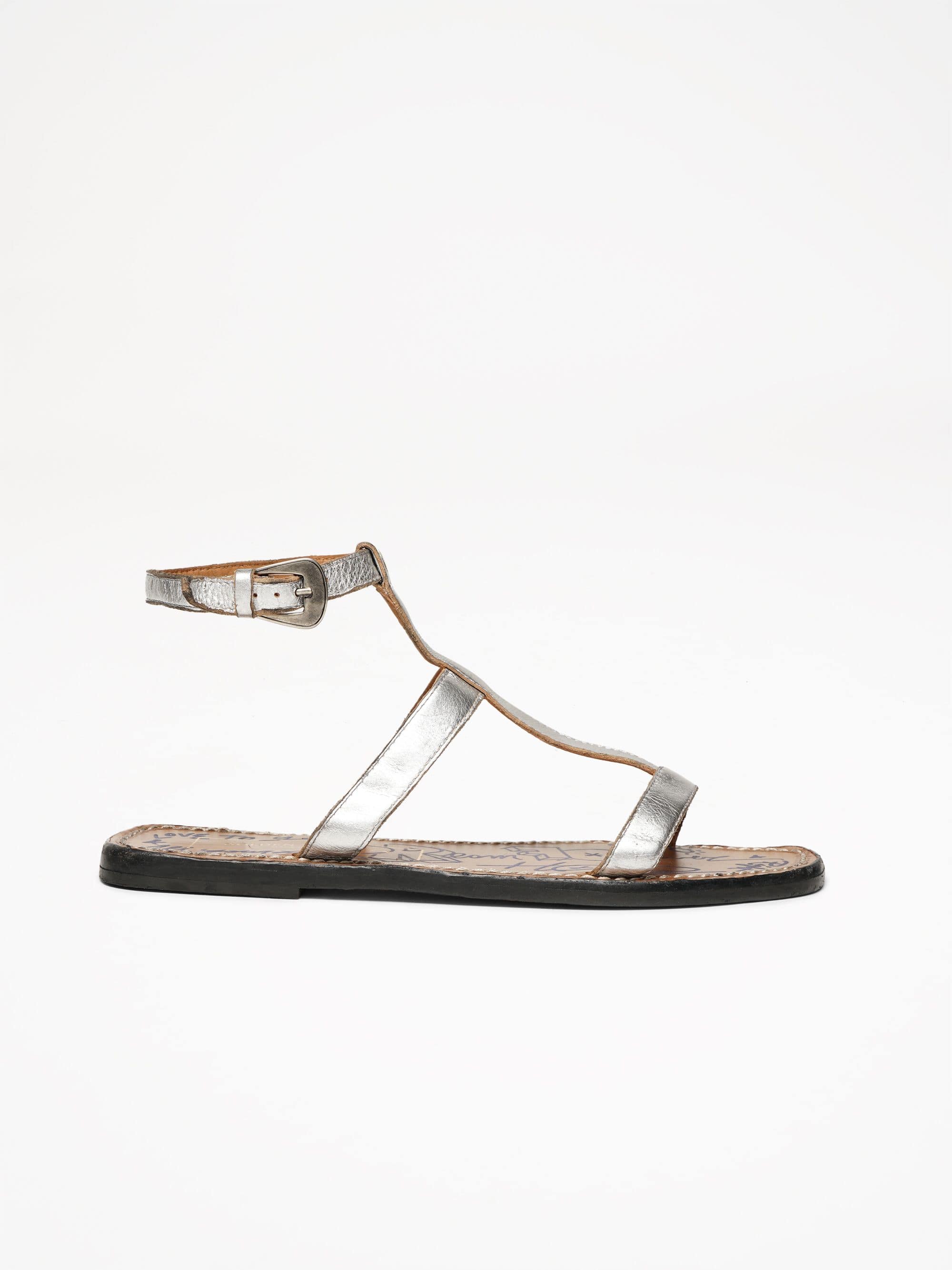 Women | Dakota Sandals Silver Leather - Image 3