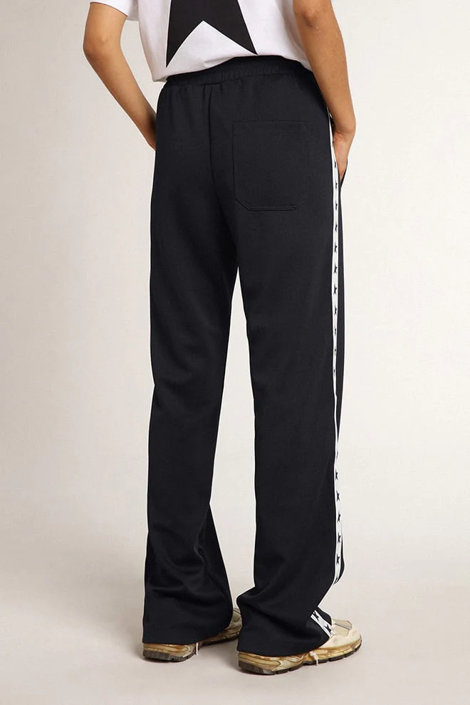 Women | Dark Blue Joggers with White Strip & Contrasting Stars | Dark Blue x White - Image 7