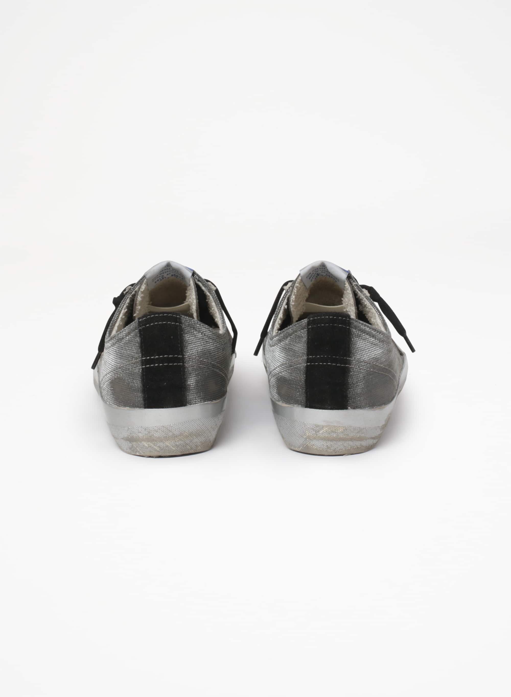 Women | Dark Gray V-Star Ltd Sneakers with Checkered Pattern & White Star | Dark Grey x White x Black - Image 4