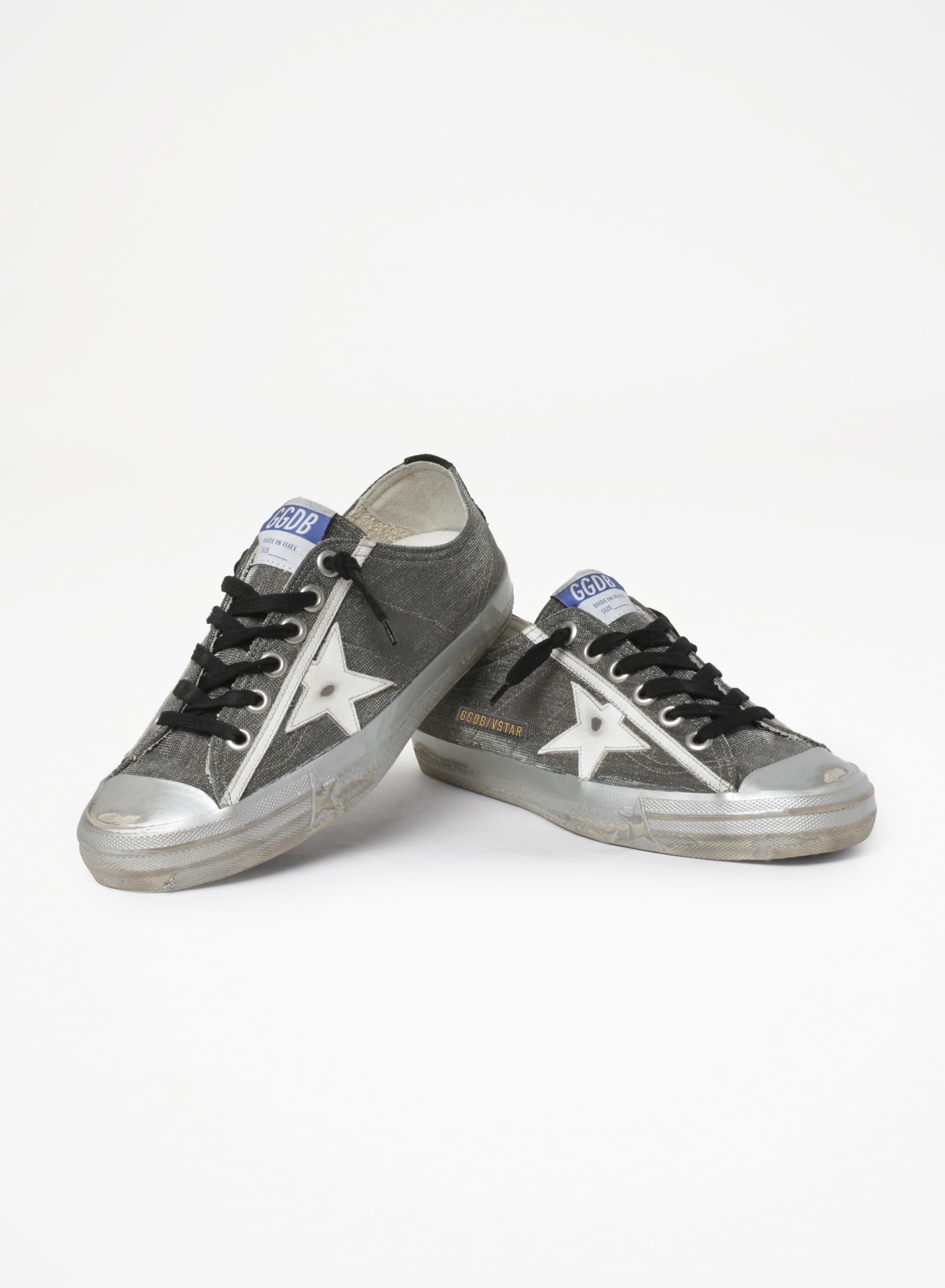 Women | Dark Gray V-Star Ltd Sneakers with Checkered Pattern & White Star | Dark Grey x White x Black - Image 6