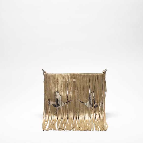 Women | Demi Hobo Bag Laminated Leather with Fringe - Image 3