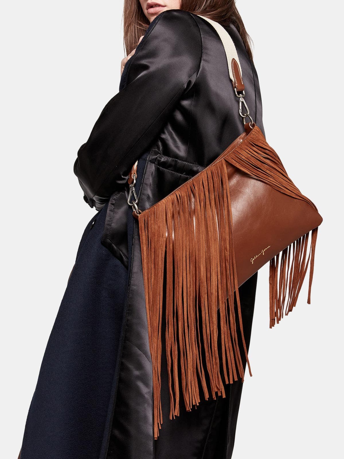Women | Demi Hobo Bag Suede Leather with Fringes (V2) - Image 2