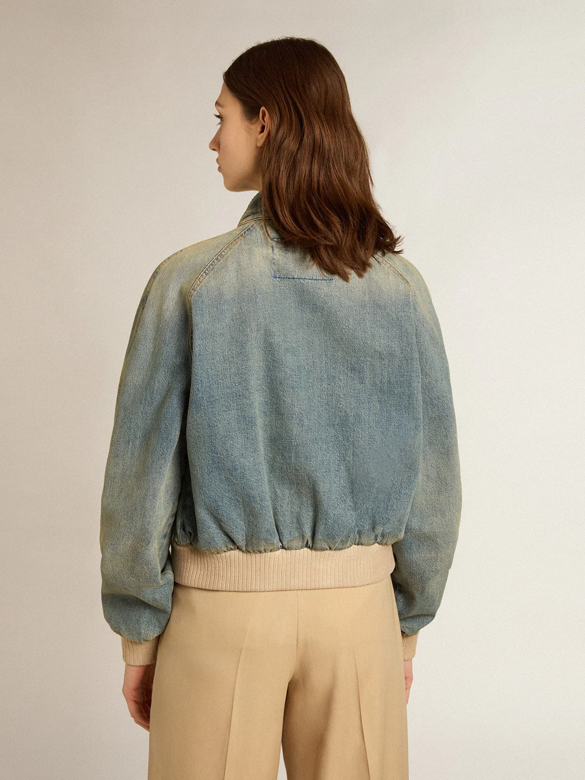 Women | Denim Bomber Jacket | Blue - Image 2