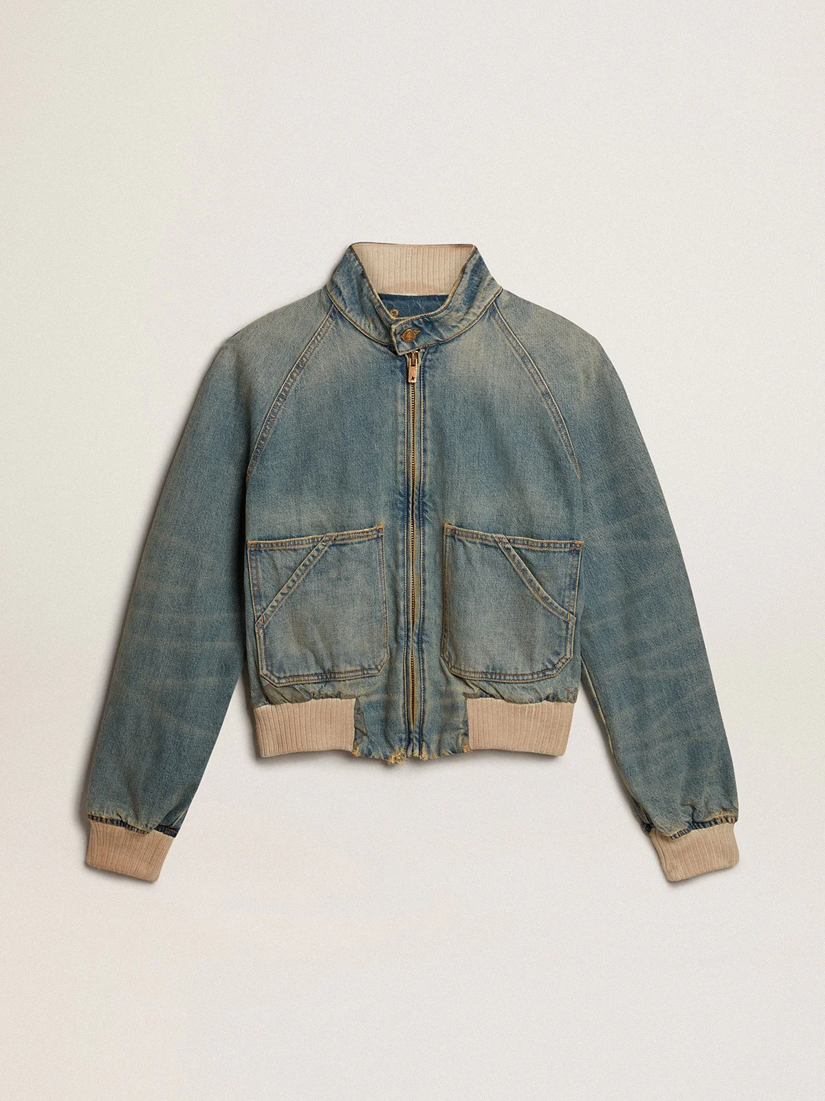 Women | Denim Bomber Jacket | Blue - Image 6
