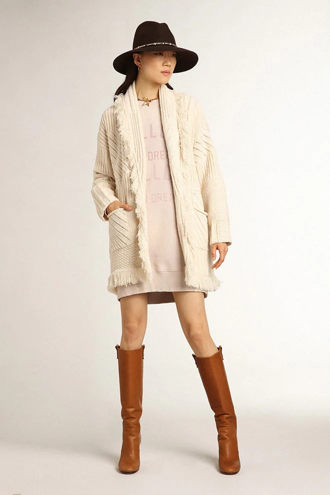 Women | Distressed-Finish Pale Pink Sweatshirt Dress | Shadow Gray - Image 9