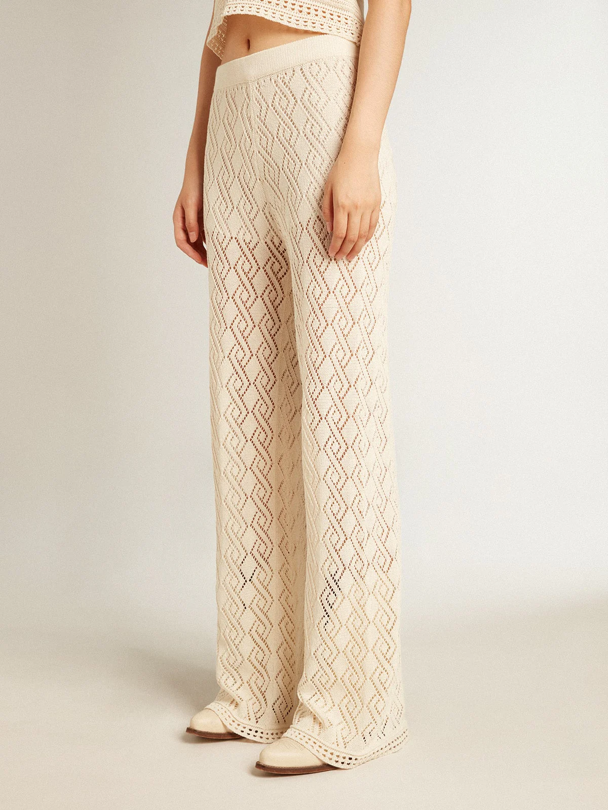 Women | Ecru-Colored Pants | Ecru - Image 4