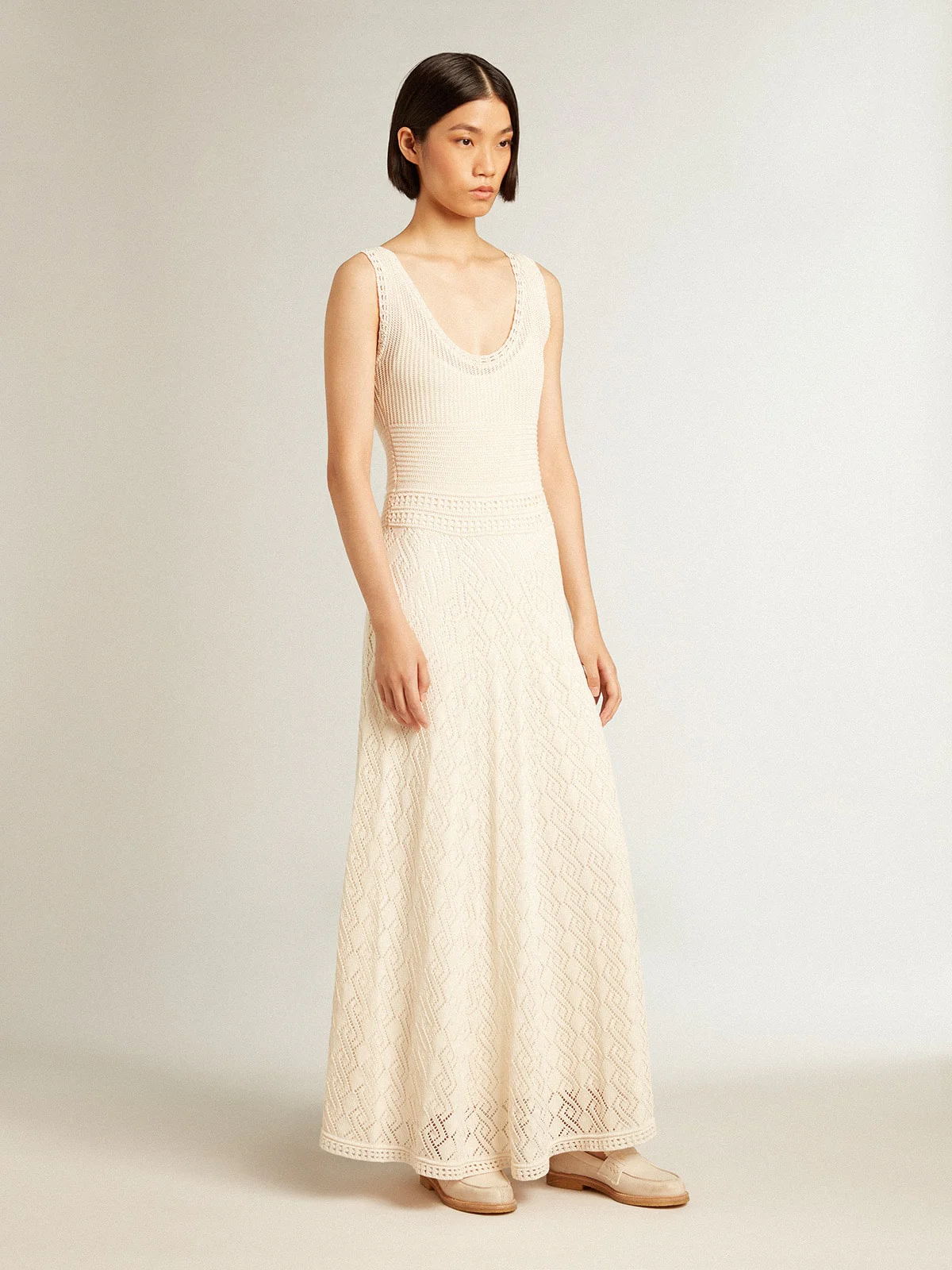 Women | Ecru-Colored Tank Dress | Ecru - Image 8
