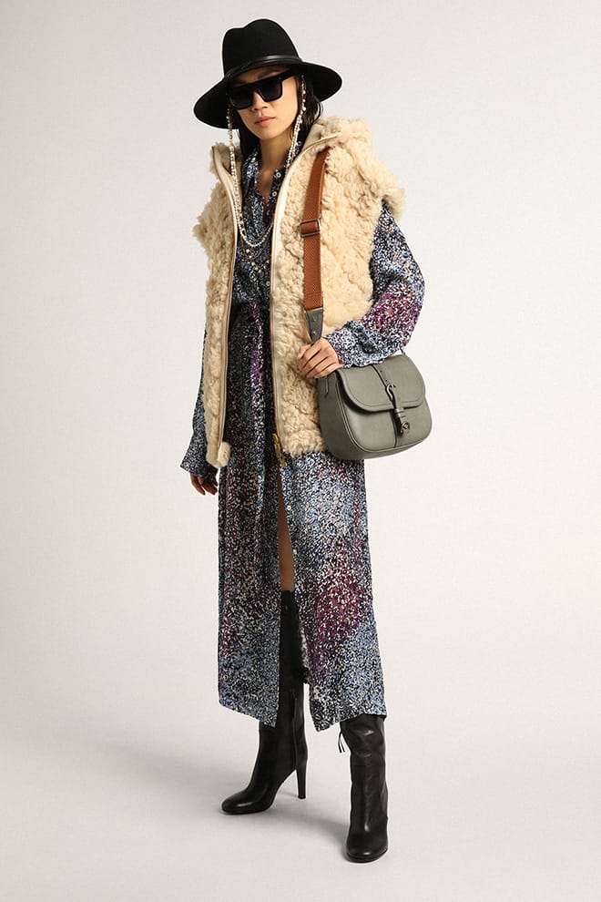 Women | Francis Bag Medium Stone Gray Leather | Stone Grey - Image 3